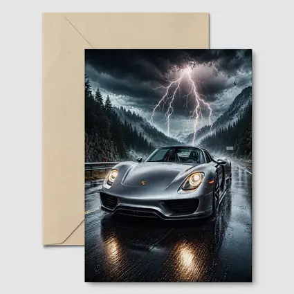 Porsche 918 Spyder Stormy Mountain Road