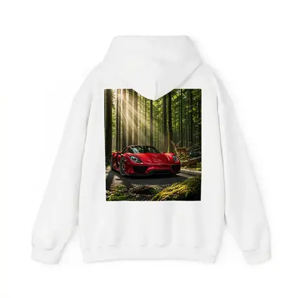 Red Porsche 918 Spyder Forest Deer