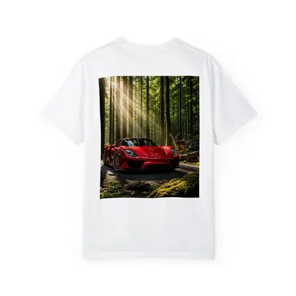 Red Porsche 918 Spyder Forest Deer