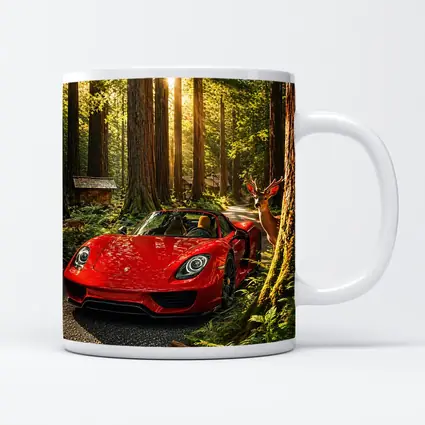 Porsche 918 Spyder Red Forest Setting