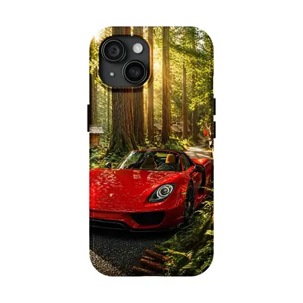 Porsche 918 Spyder Red Forest Setting