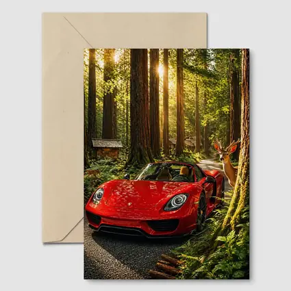 Porsche 918 Spyder Red Forest Setting