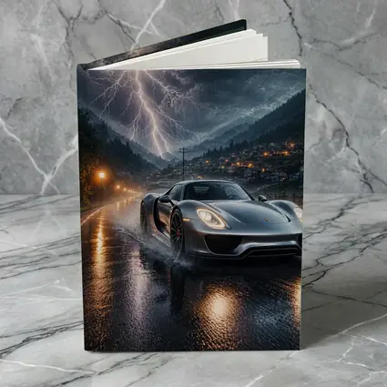 Porsche 918 Spyder Thunderstorm Rainy Road