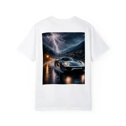 Porsche 918 Spyder Thunderstorm Rainy Road