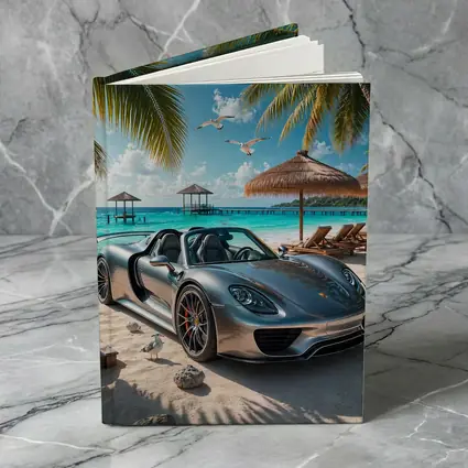 Porsche 918 Spyder Silver Beach Scene