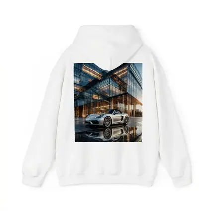 Porsche Boxster Silver Glass Building Sunset
