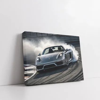 Porsche Boxster Drifting on Racing Track