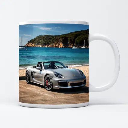 Porsche Boxster Silver Convertible Beach Setting
