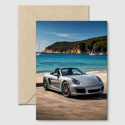 Porsche Boxster Silver Convertible Beach Setting
