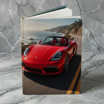 Red Porsche Boxster Speeding Coastal Highway
