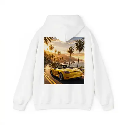 Porsche Boxster Yellow Coastal Road Sunset Drive