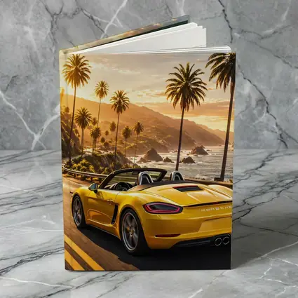 Porsche Boxster Yellow Coastal Road Sunset Drive