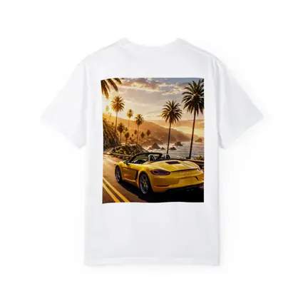 Porsche Boxster Yellow Coastal Road Sunset Drive