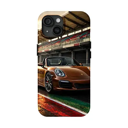 Porsche Boxster Brown Convertible Racing Track