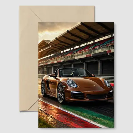 Porsche Boxster Brown Convertible Racing Track