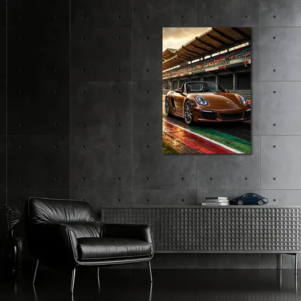 Porsche Boxster Brown Convertible Racing Track