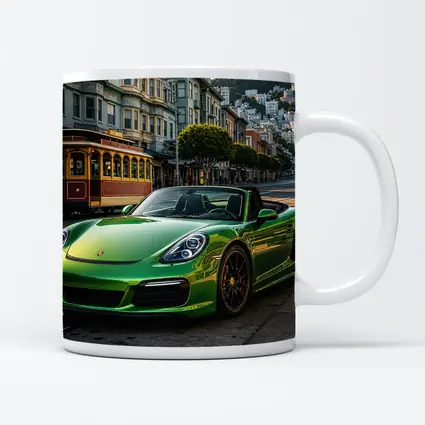 Green Porsche Boxster San Francisco City Streets