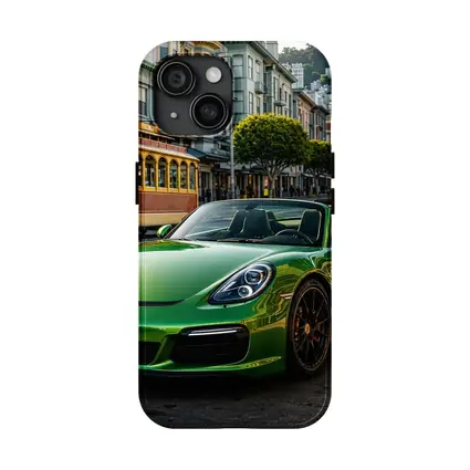 Green Porsche Boxster San Francisco City Streets