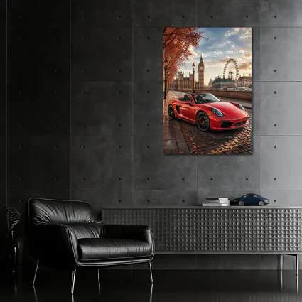 Red Porsche Boxster London Big Ben