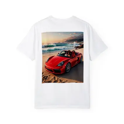 Red Porsche Boxster Parked on Sunny Beach