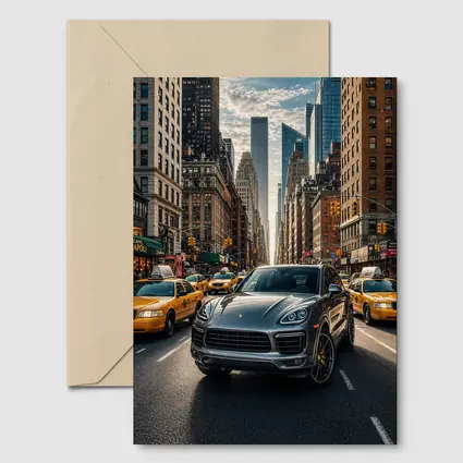 Porsche Cayenne Cruising New York City Streets