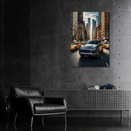 Porsche Cayenne Cruising New York City Streets