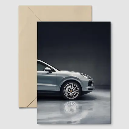 Porsche Cayenne Silver Studio Dark Background