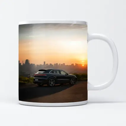 Porsche Cayenne City Skyline Sunset View
