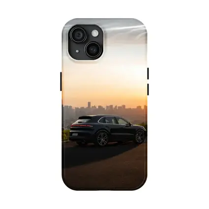 Porsche Cayenne City Skyline Sunset View