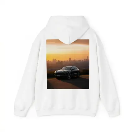 Porsche Cayenne Black City Sunset Skyline