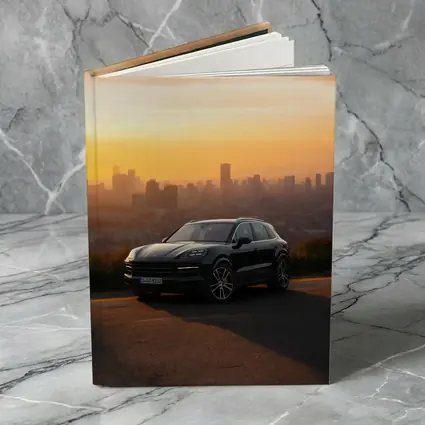 Porsche Cayenne Black City Sunset Skyline