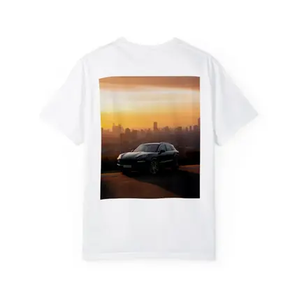 Porsche Cayenne Black City Sunset Skyline