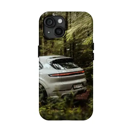 Porsche Cayenne Coupe Silver Forest Setting