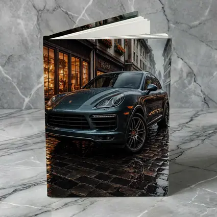 Porsche Cayenne Rainy Cobblestone European Street