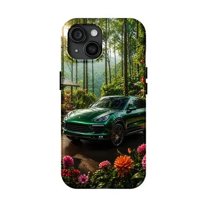 Porsche Cayenne Parked In Lush Forest