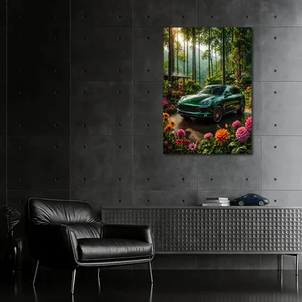 Porsche Cayenne Parked In Lush Forest