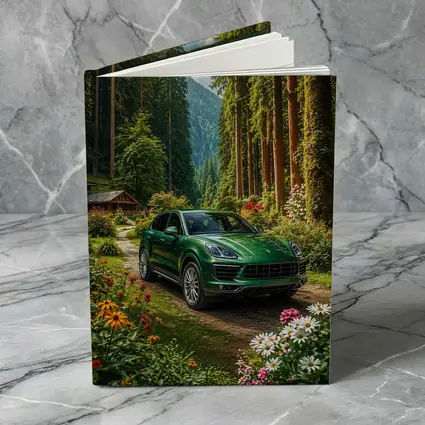 Porsche Cayenne Green SUV Forest Setting