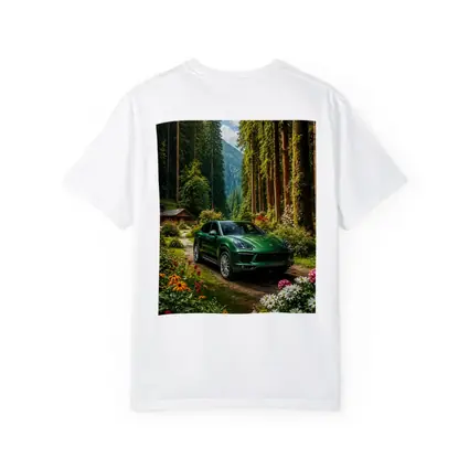 Porsche Cayenne Green SUV Forest Setting