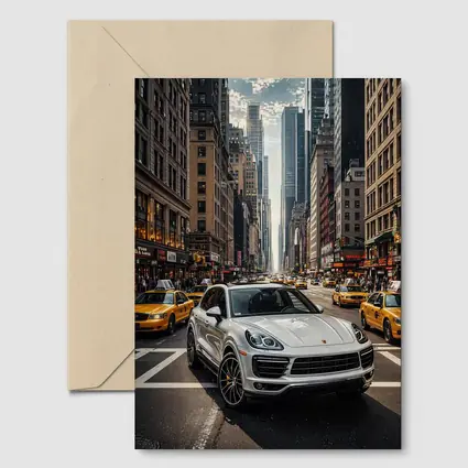 Porsche Cayenne Cruising New York City Streets