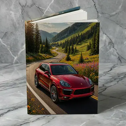 Red Porsche Cayenne Mountain Road Drive
