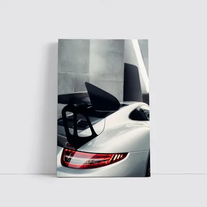 Porsche 911 GT3 White Rear Spoiler Detail