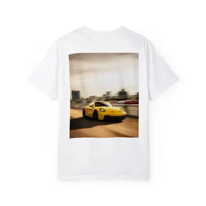 Yellow Porsche 911 GT3 Racing City Streets