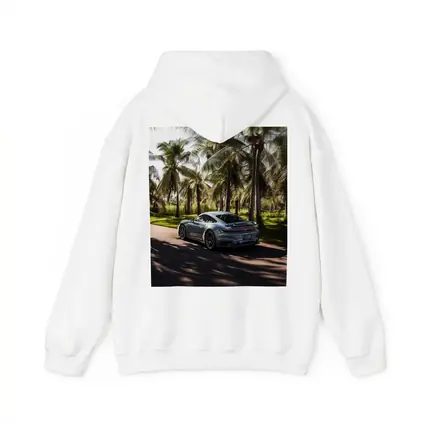 Porsche 911 Turbo Blue Among Palm Trees