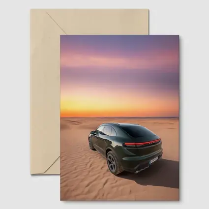 Porsche Macan Green Desert Sunset Dunes