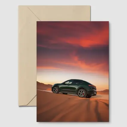 Porsche Macan Green Desert Sunset Dunes