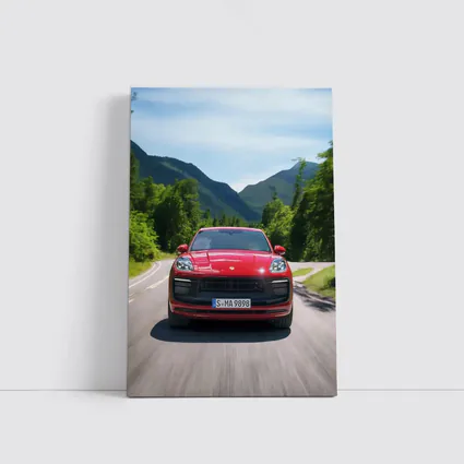 Red Porsche Macan GTS Mountain Road Drive