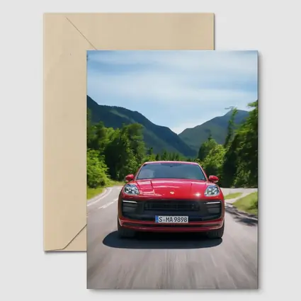 Red Porsche Macan GTS Mountain Road Drive