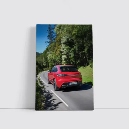 Porsche Macan GTS Red On Forest Road