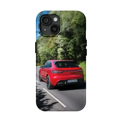 Porsche Macan GTS Red On Forest Road