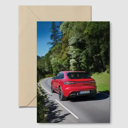 Porsche Macan GTS Red On Forest Road